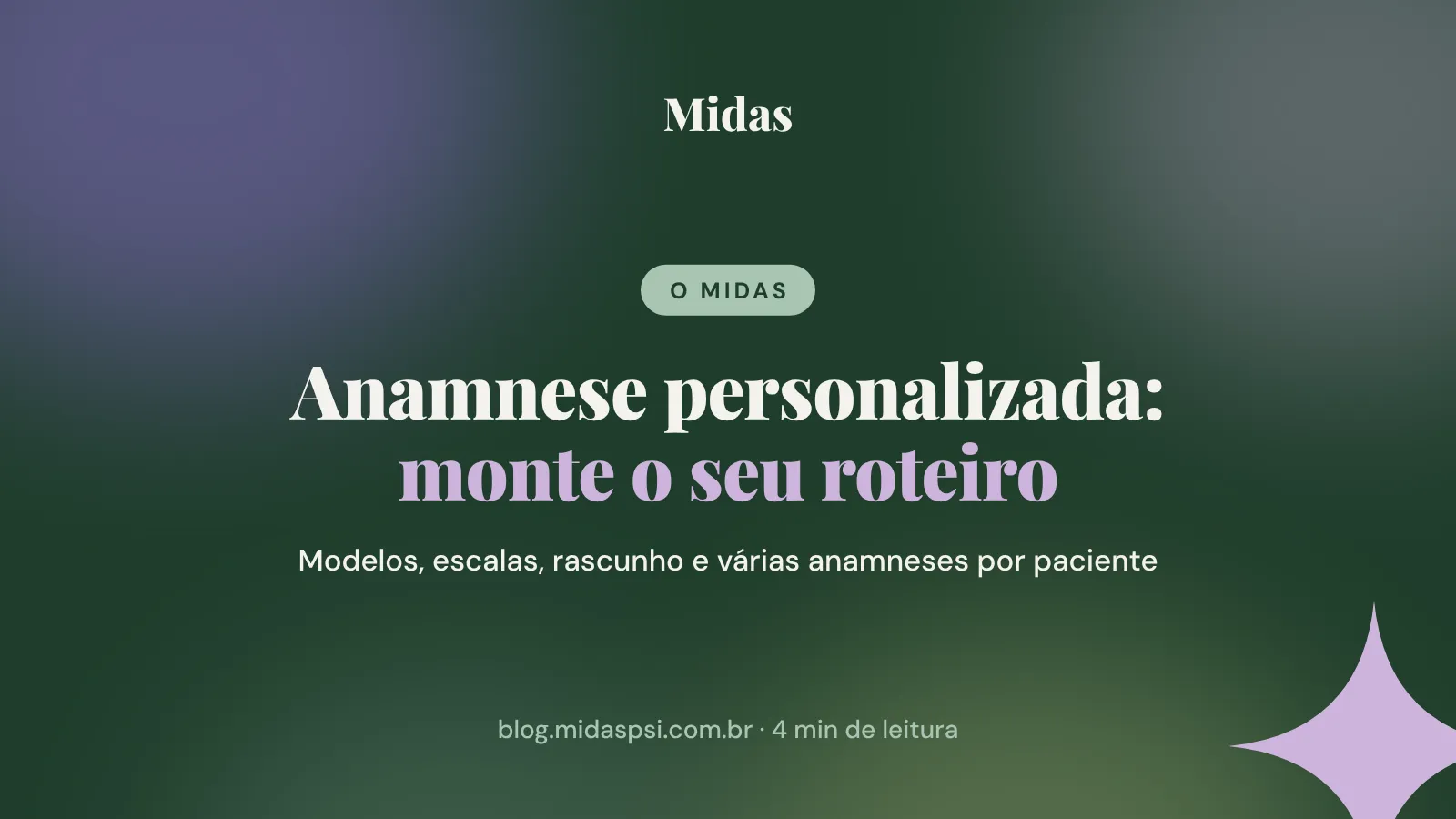 Capa do artigo: Anamnese personalizada — um tour pela anamnese do Midas